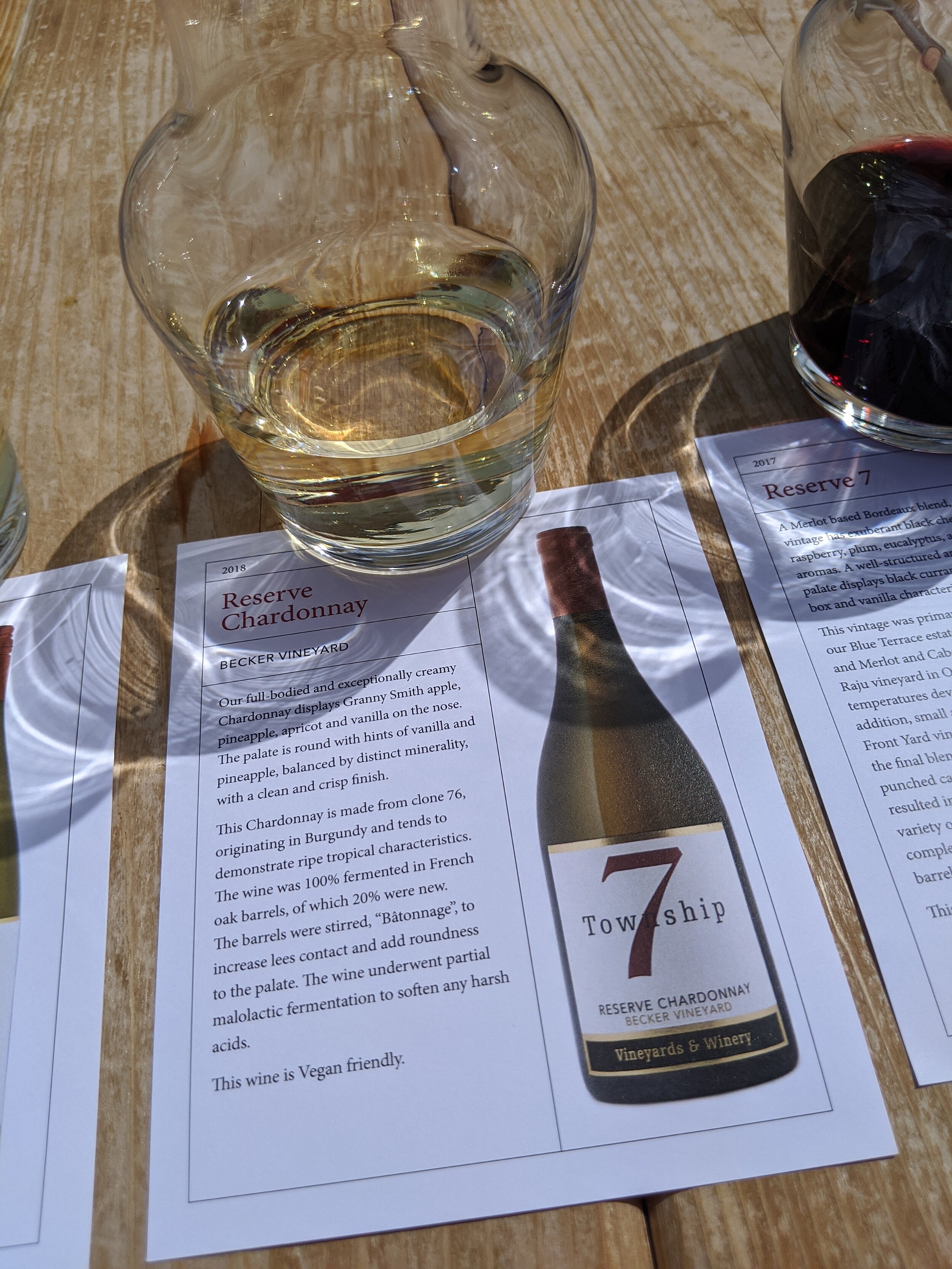 2018 Reserve Chardonnay.