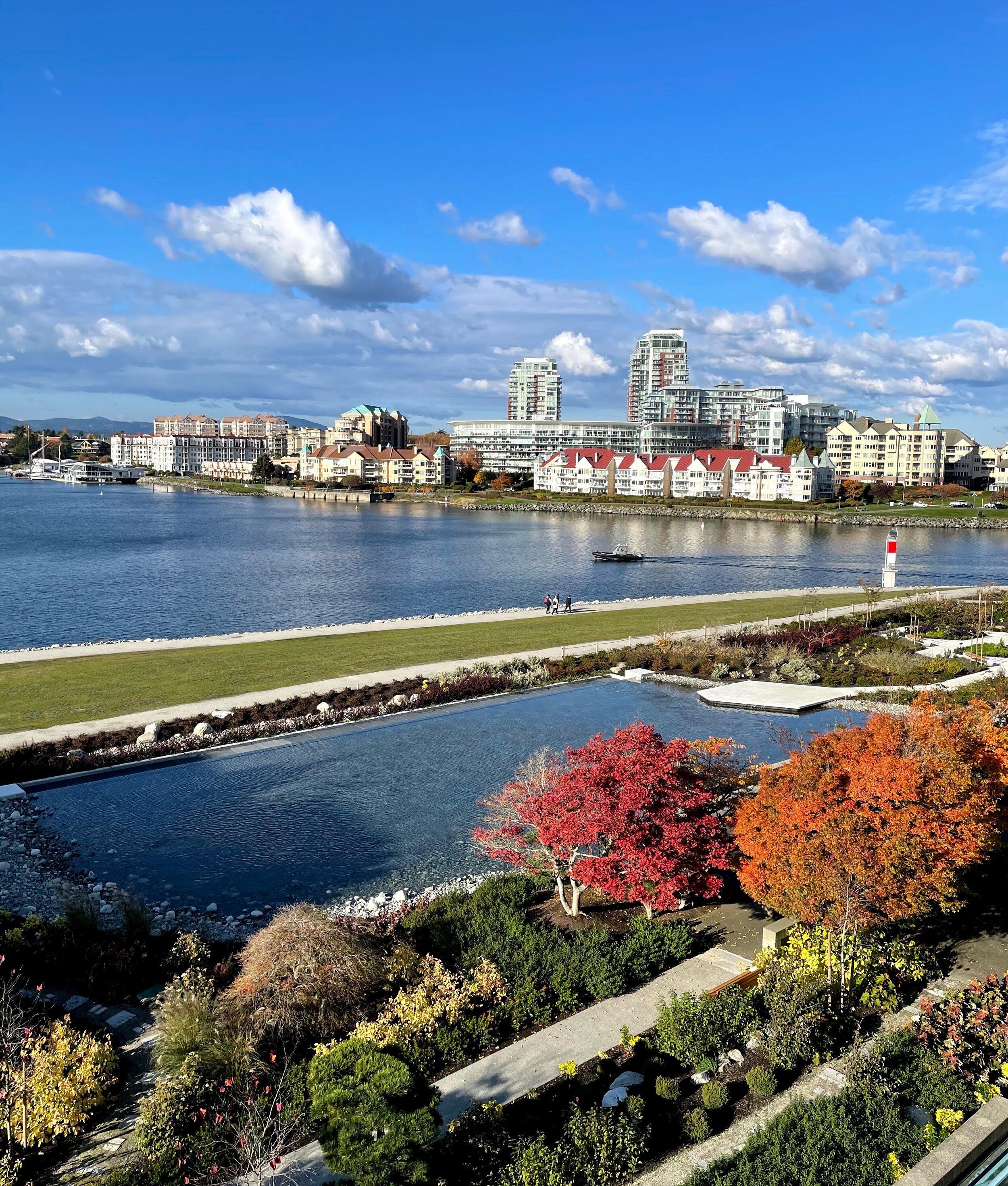 Partial view of the newly transformed walking path and gardens.