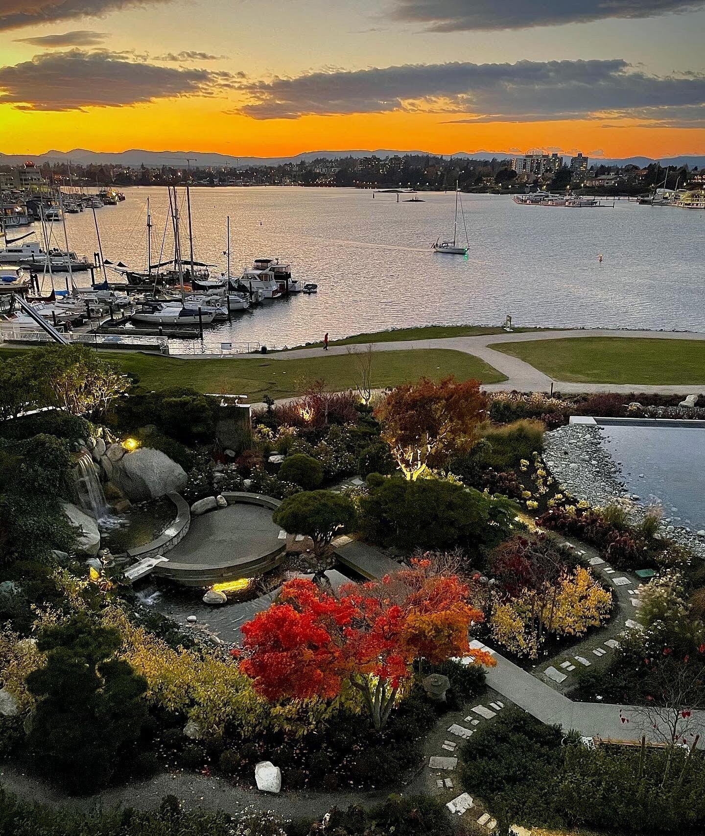 The breathtaking sunset from our terrace.